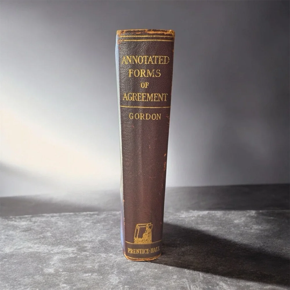 Vintage‎ 1923 leather bound law book Annotated Forms of Agreement Prentice-Hall